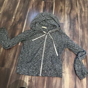 Gray Hooded Abercrombie and Fitch Knit zip up Sweater size M
